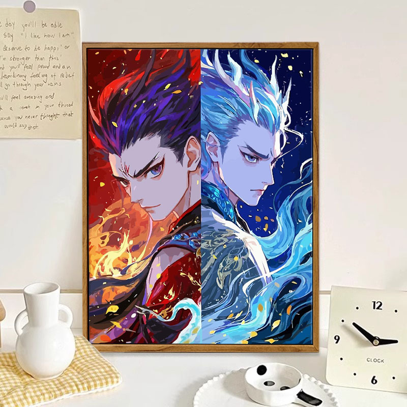 哪吒魔童降世敖丙高颜值数字油画