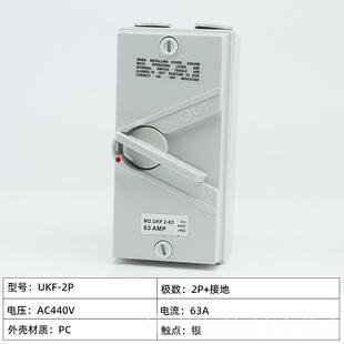 35A荷20室外防雨A负开关 P63A 正品 户外防水隔离开关三相四线UKF4