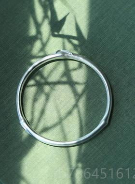 正品熙素原心创竹节女手镯999纯银手镯简约年轻款小众设银计实足