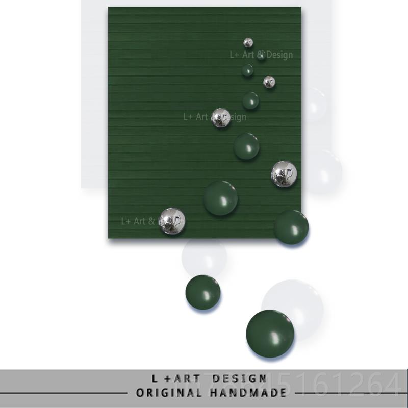 正品现墙代约实物画简不锈钢球轻奢样板房楼处客厅背景定制装饰挂