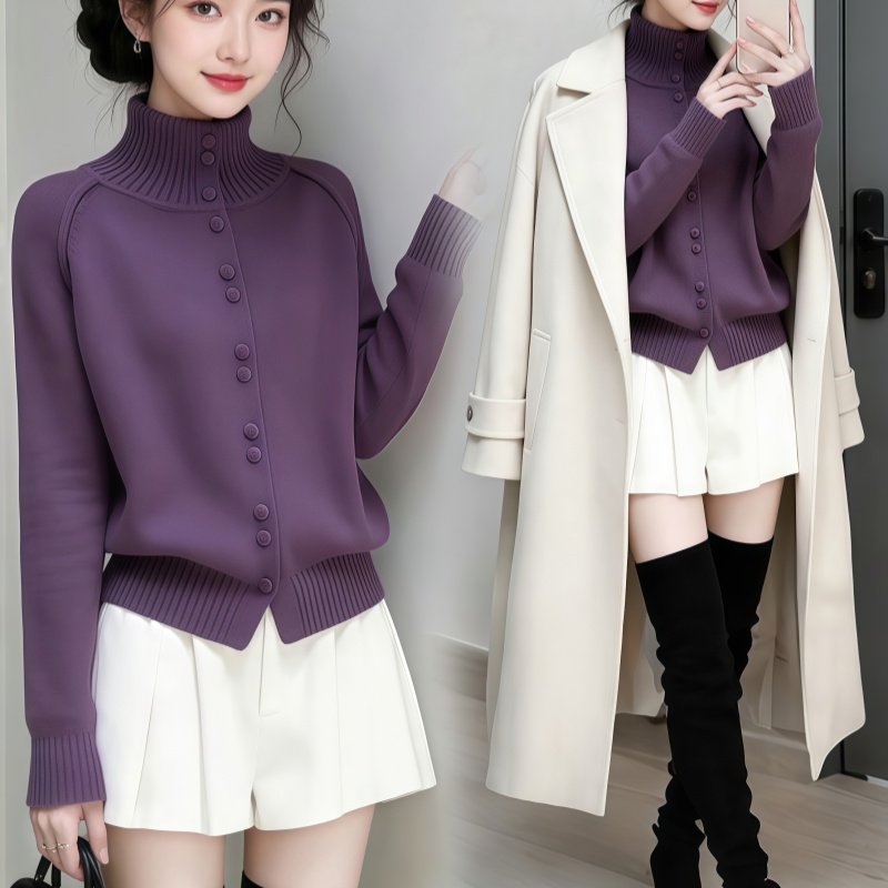 Fashion Master时尚大师气质百搭大衣搭保暖高领针织衫搭时尚短裤,女装/女士精品,时尚套装,淘宝优惠券,粉丝福利购,淘宝优惠卷