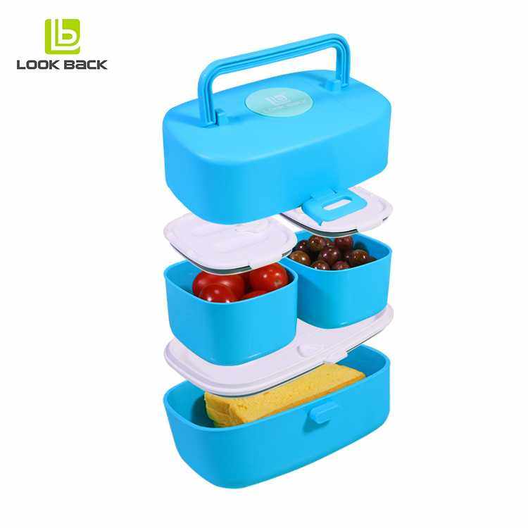 欧洲可微波炉带提手保鲜饭盒双层密封塑料日式可用微波加热便当盒,餐饮具,饭盒/保温桶/保温提锅,淘宝优惠券,粉丝福利购,淘宝优惠卷