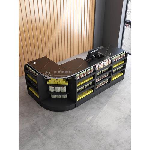 便利店收银台烟柜台烟酒柜转角文具店岩板店铺小型超市收银柜台桌