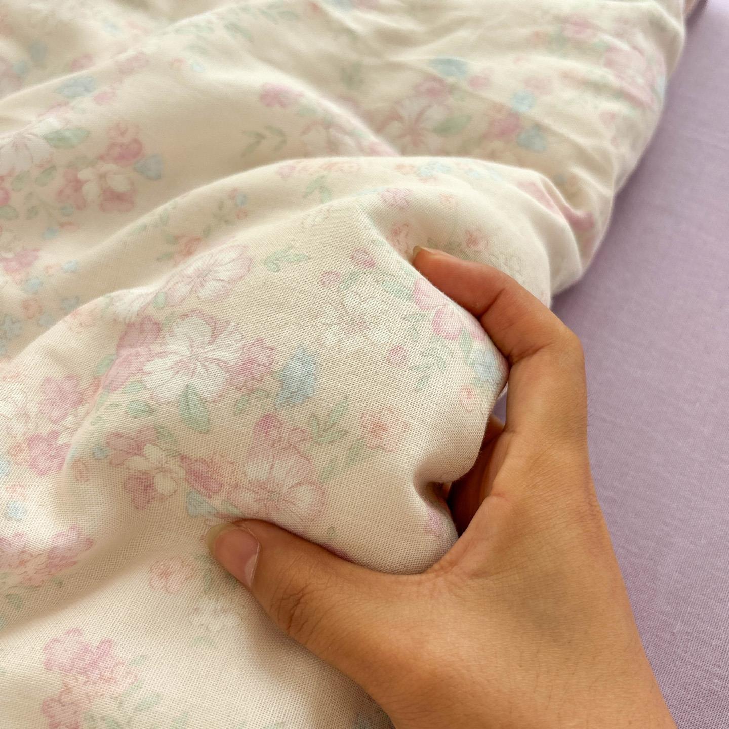 田园碎花A类双层纱晚香玉全棉床单床笠150×200cm被套可配四件套