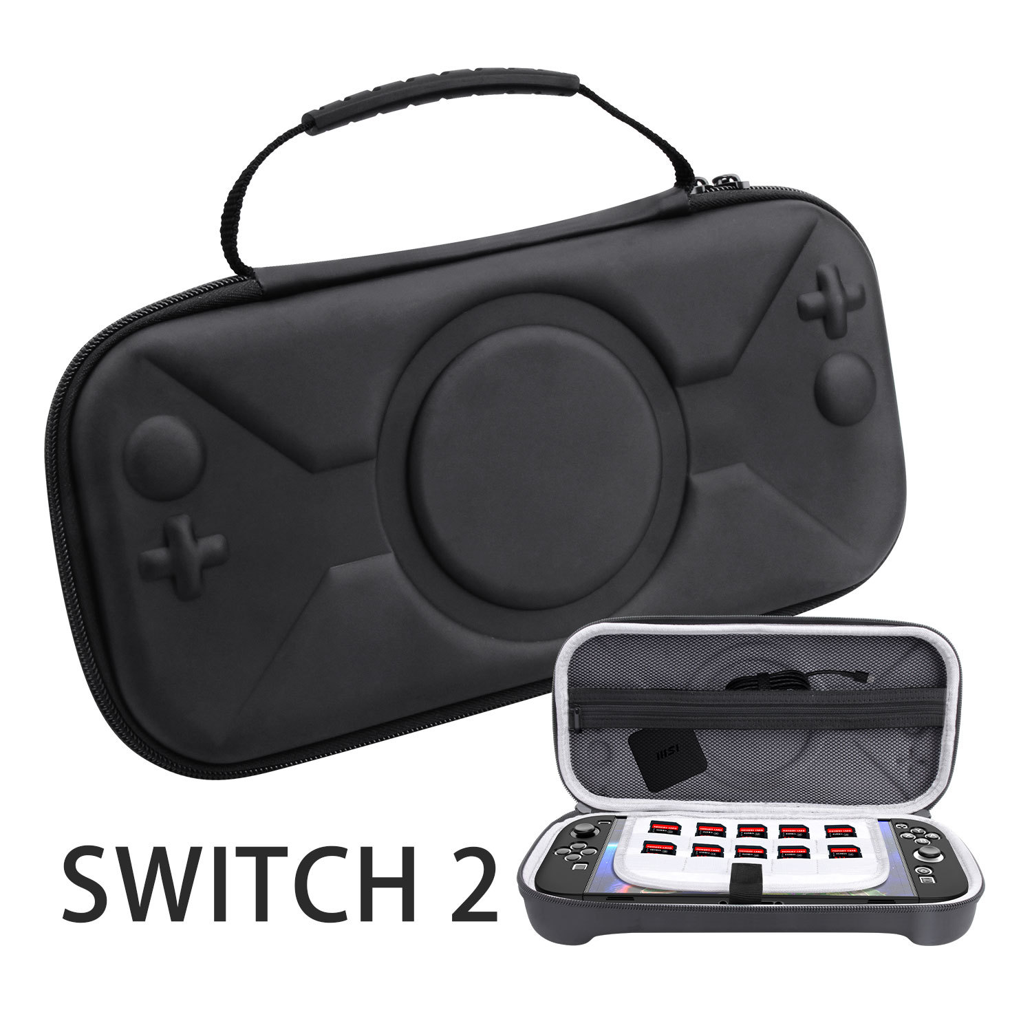 适用于新款任天堂switch 2游戏机收纳包任天堂ns2掌机收纳包任天堂switch 2游戏机配件EVA皮纹手提包便携简约