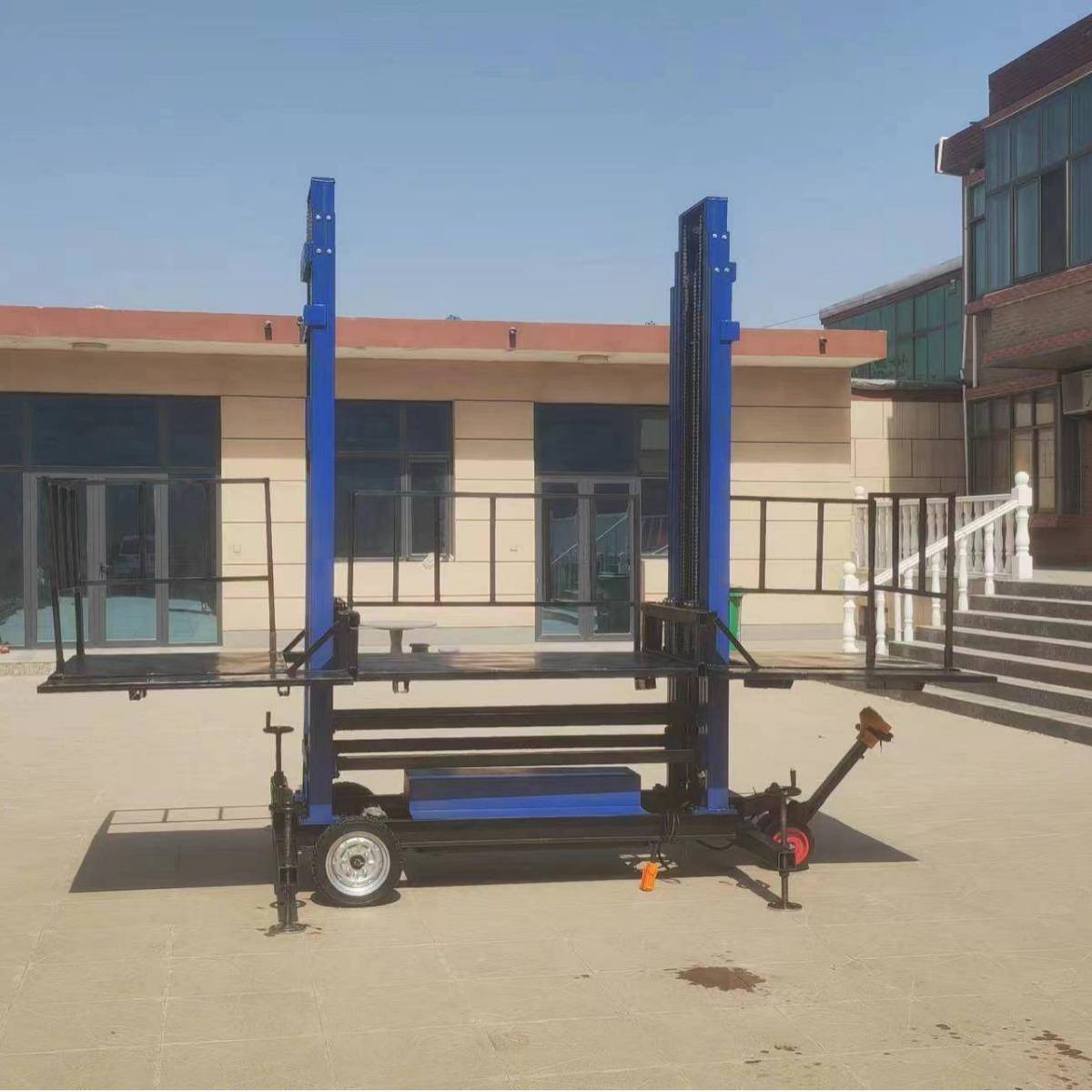 建筑抹灰电动液压机登高梯无线操控上砖升降机砌墙升降平台