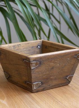 正品老米旧实宝木招进日进斗金仿古斗创意粗陶客厅摆件艺术财品开