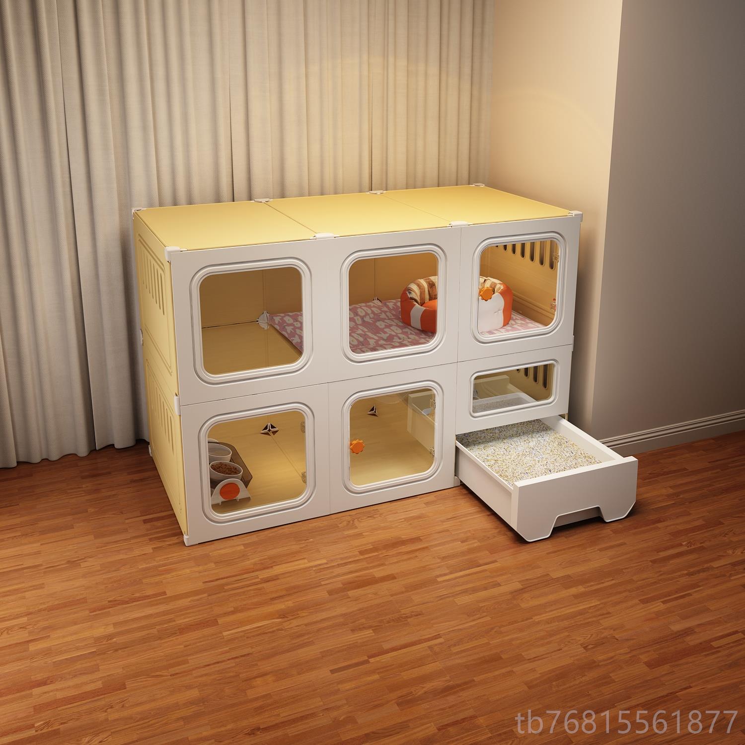 正品猫笼子猫砂盆一体猫厕猫别墅猫窝舍猫屋猫猫咪家内用室占地猫