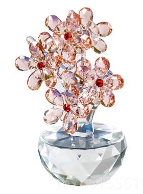 正品特玄价新品水晶梅花摆件 公办室家居客厅关橱窗装花饰花艺摆