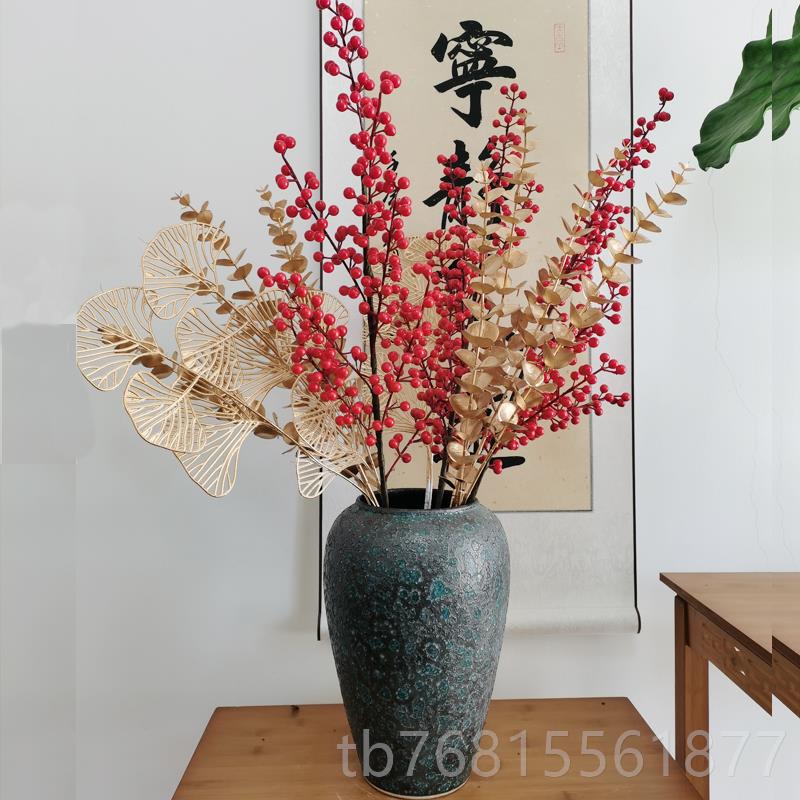 正品景德粗镇新中式禅意复古陶瓷陶干装鲜花水养花瓶客厅插花小饰