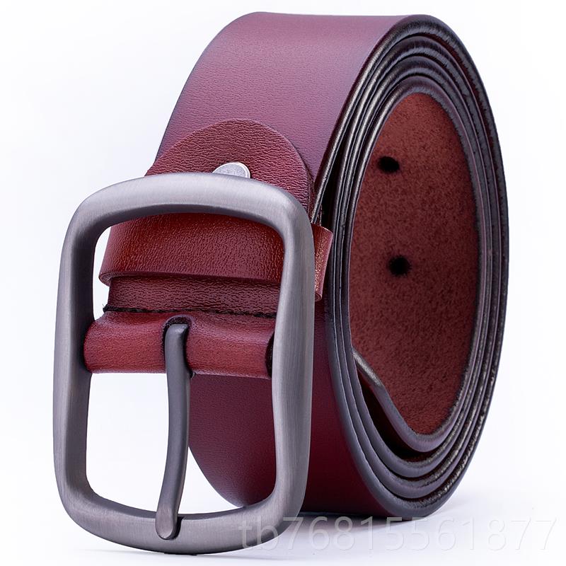 正品仔父亲皮带男真皮年轻人搭潮牛裤牛百皮节裤带休闲男士宽针扣