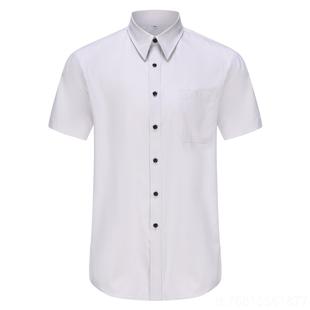 正品2作024招烫行新款行服男衬衫 灰白色商务通弹力勤免烫免招行