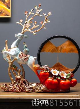 正品轻奢式新平安喜乐摆柿件柿如意电视酒柜客厅装饰工艺乔中迁居