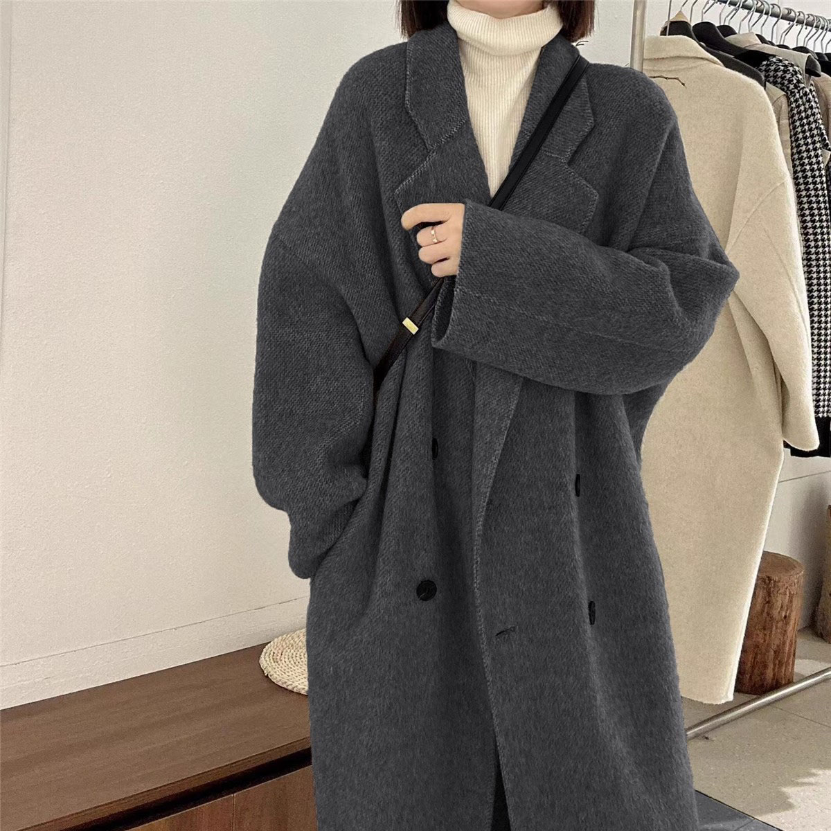 【德国进口】中长款过膝羊绒大衣