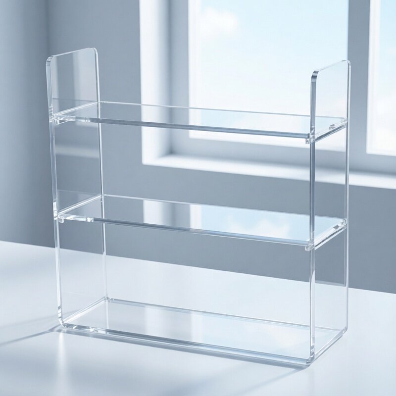 桌面简易亚克力多层置物架镜柜分层收纳架子化妆品盲盒玩具展示架
