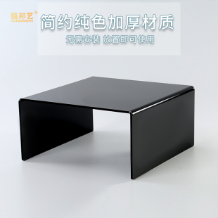 定制黑色白色亚克力置物架桌面增高架冰箱橱柜分层架公仔手办展示