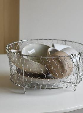 Hin新款手工制作304不锈钢厨房沥水篮碗碟收纳篮水果篮家用置物篮