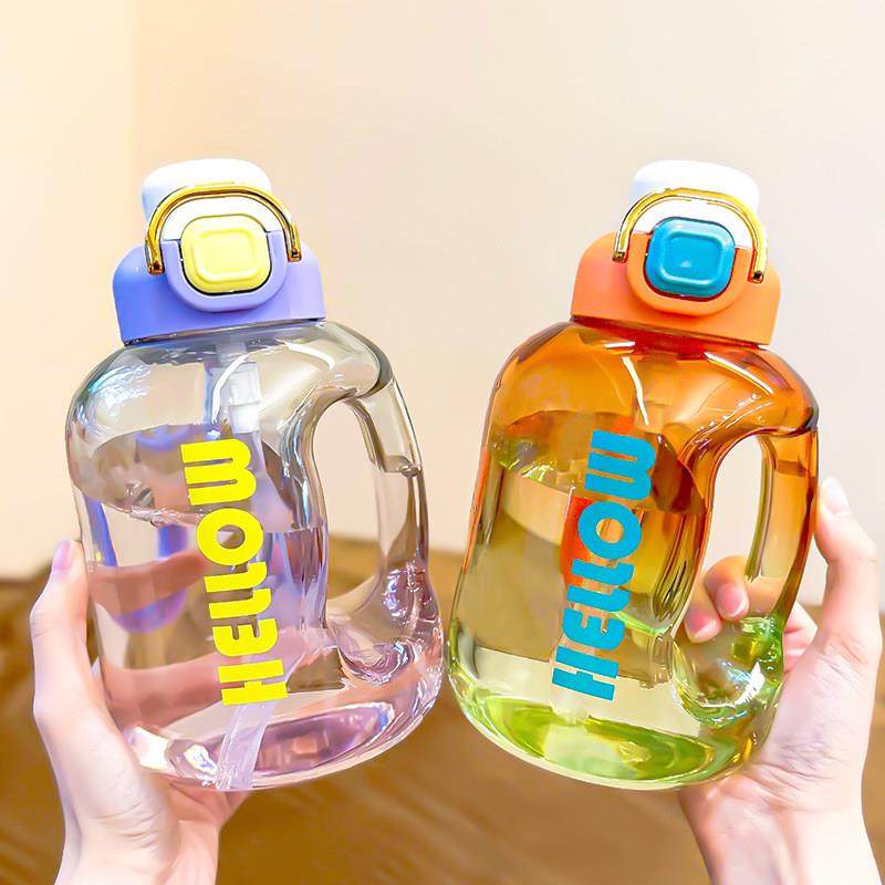 水杯女大容量1000ml水壶背带吸管渐层吨吨桶太空运动杯健身水瓶夏,餐饮具,吸管杯,淘宝优惠券,粉丝福利购,淘宝优惠卷
