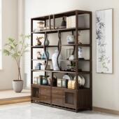 新中式 博古架茶叶柜置物架茶具收纳架子展示柜客厅隔断摆件多宝阁