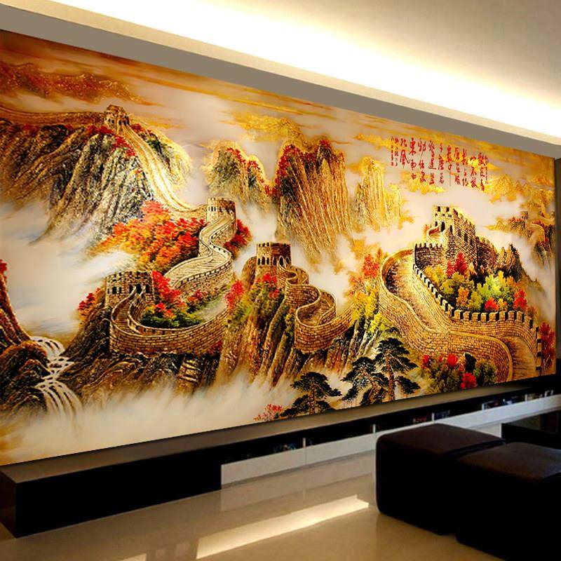 新款5D钻石画满钻万里长城风景山水钻石绣点钻十字绣客厅贴钻砖石,居家布艺,钻石绣,淘宝优惠券,粉丝福利购,淘宝优惠卷