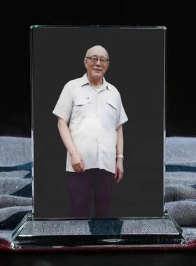 元音老人李钟鼎水晶摆台家里玄关桌面工艺品供奉装饰摆件照片定制