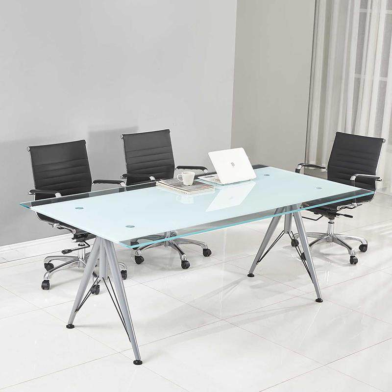 简约现代钢化玻璃会议桌办公桌条形会议接待桌简单职员培训桌包邮