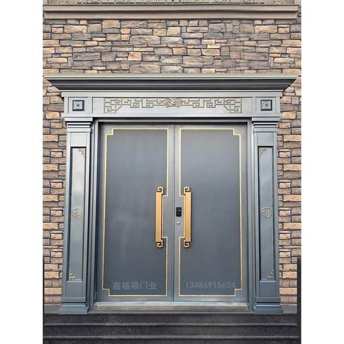 铝合金铸铝门锌合金别墅门农村宅院自建房屋门卡门防盗门入口门