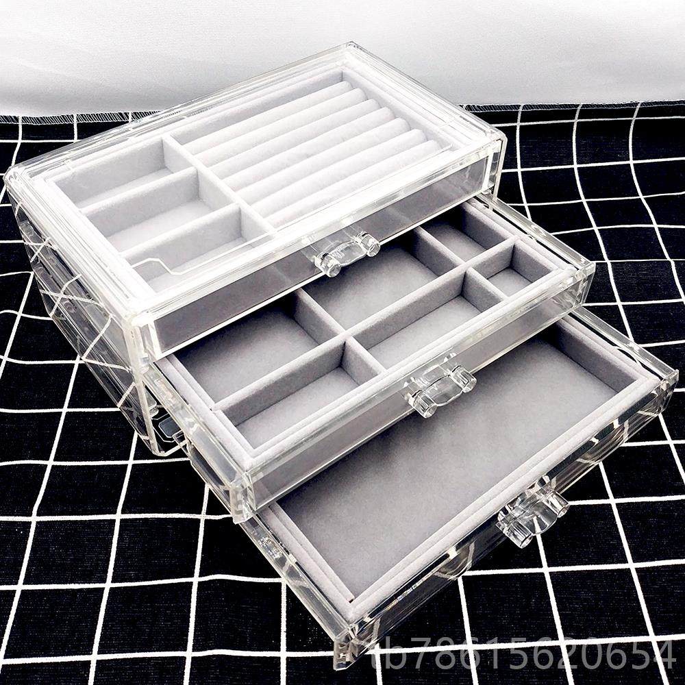 高档透明桌亚力感克首饰盒手表收纳盒耳面环耳钉发卡耳夹小饰品,收纳整理,首饰盒,淘宝优惠券,粉丝福利购,淘宝优惠卷