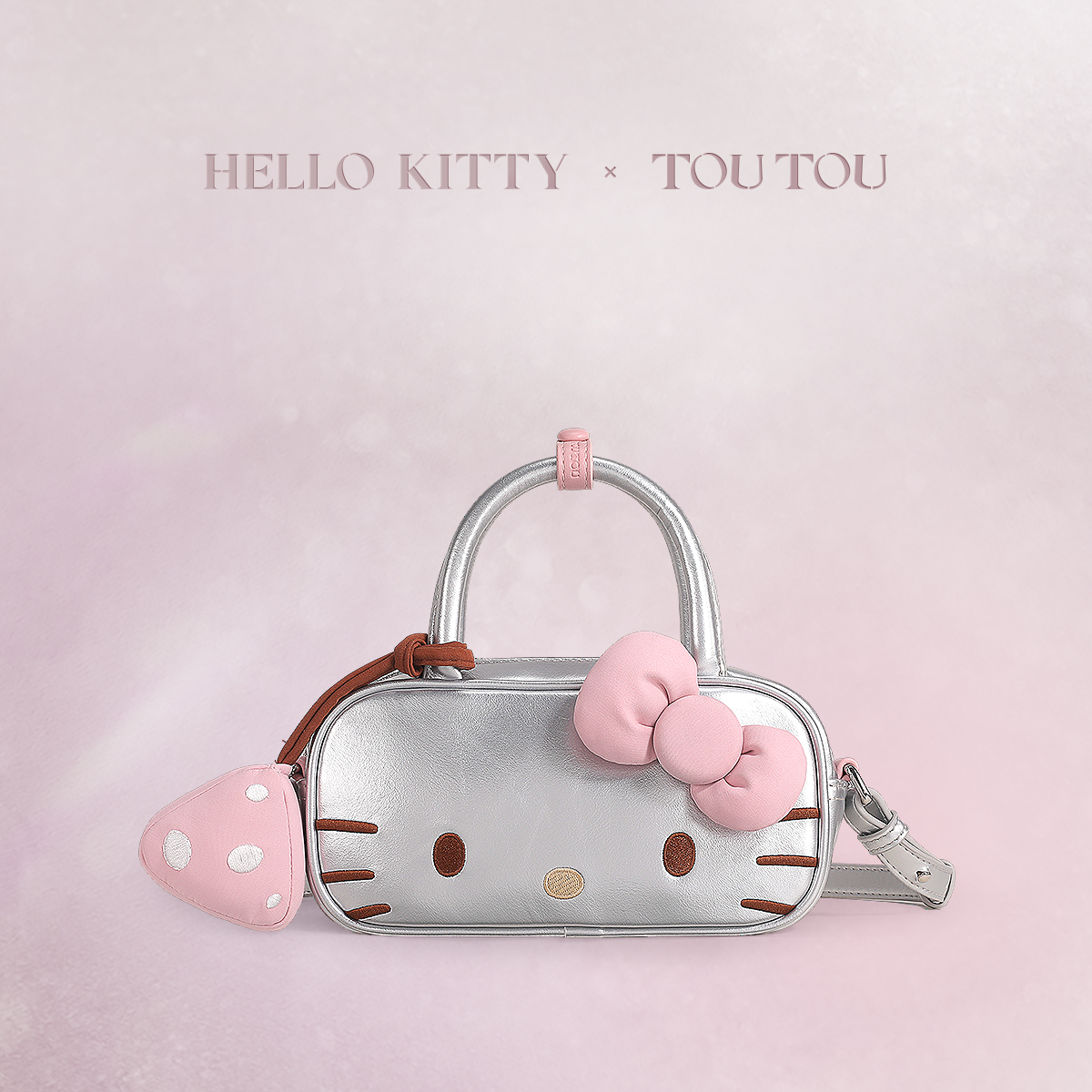 TOUTOUhellokitty三丽鸥联名银色保龄球包包10岁女孩生日圣诞礼物