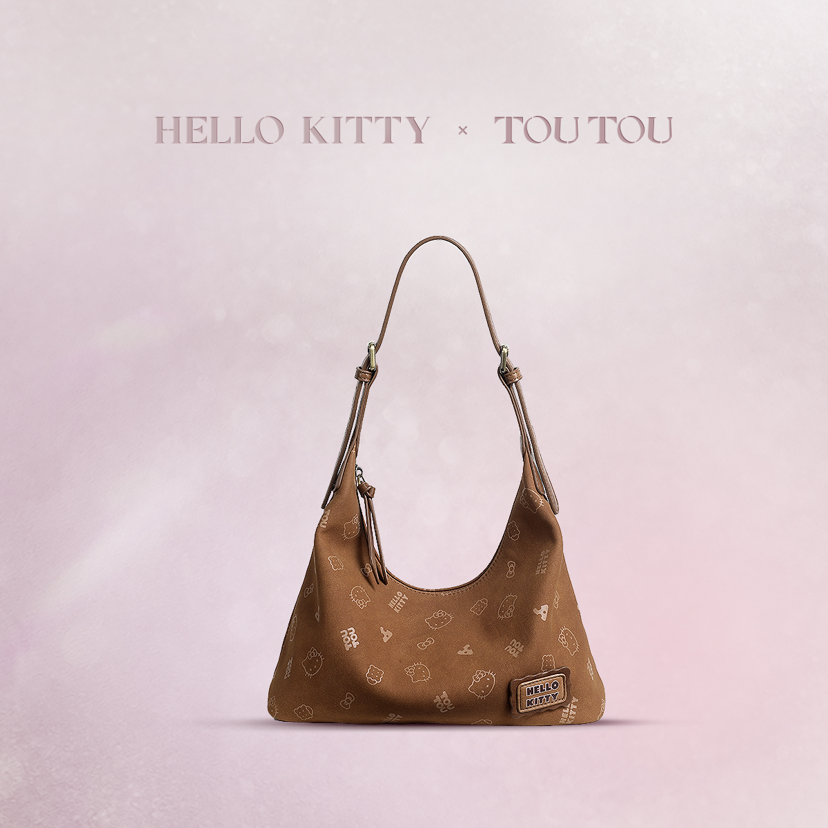 TOUTOUhellokitty三丽鸥秋冬棕色腋下托特包单肩斜挎女生生日礼物