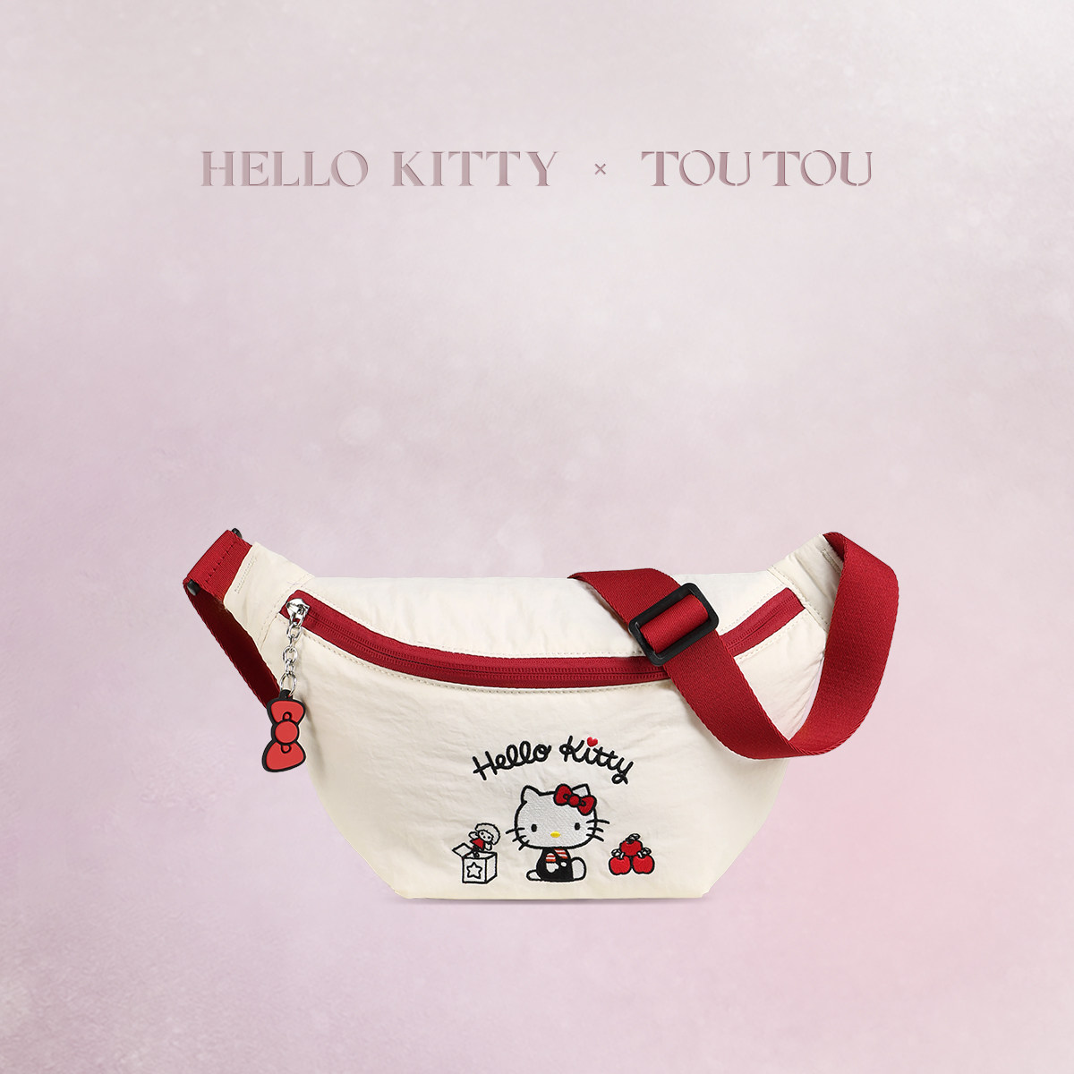 TOUTOUhellokitty三丽鸥可爱胸包帆布单肩斜挎包女孩女儿童饺子包