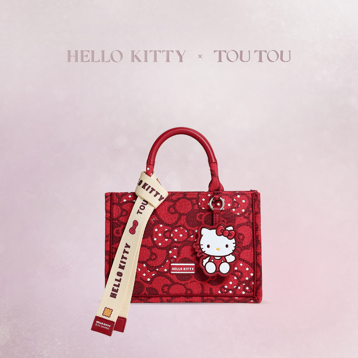 TOUTOUhellokitty联名三丽鸥托特红色包包可爱订婚结婚包生日礼物图片