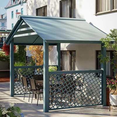 现代庭院四角凉亭小院子木屋户外组装屋顶花园室外遮阳雨棚房造景