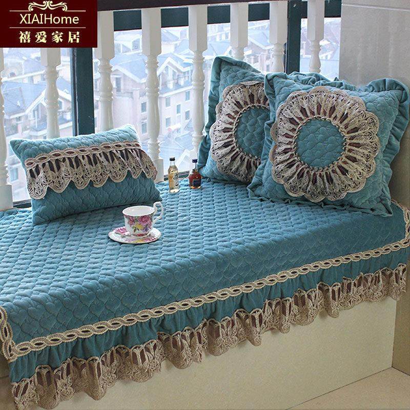 欧式飘窗垫窗台垫定做卧室阳台垫海绵榻榻米坐垫子订做飘窗毯公主