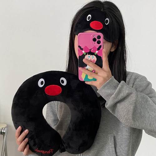 可爱自制U型枕护颈枕企鹅出差飞机旅行靠枕护脖子办公室午休脖枕
