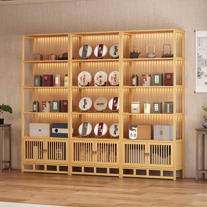 新中式茶叶产品展示柜非实木茶室置物架博古架多宝阁收纳陈列货架