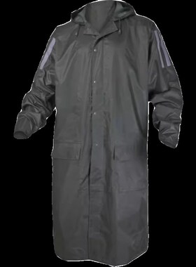 精选代尔塔407005风衣款雨衣外套工作户外PVC涂层涤纶透气带荧光