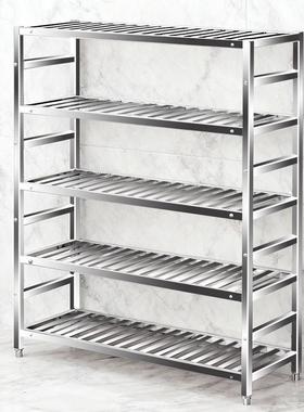 加不承锈钢方镂厚空置物架多层大重仓储置物管架厨房果蔬RZA沥水