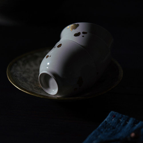 手绘草木灰撒金陶瓷主人杯品茗杯茶杯单杯个人专用复古功夫茶具