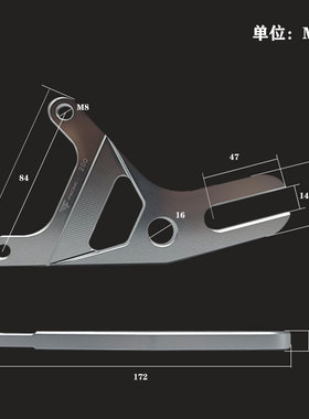 FXCNC小螃蟹转接码卡钳座刹车支架Y码加厚款180/200/220碟盘改装