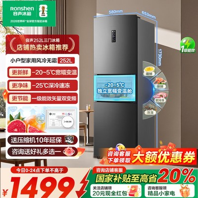 容声252L一级能效变频无霜冰箱