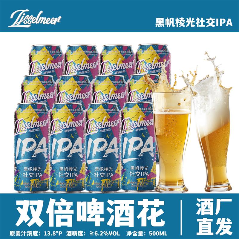 艾瑟尔IPA精酿啤酒 麦芽度13.8°P经典500ml*12瓶整箱装烈性啤酒
