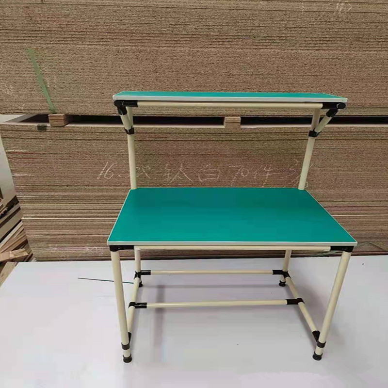 供应浙江 双层精益管工作台防静电工作台台面配不锈钢板