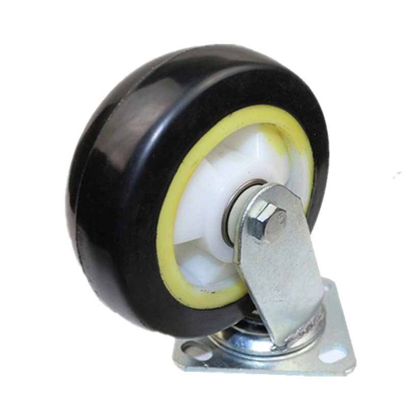 6寸橡胶静音万向轮重型脚轮4寸5寸8寸定向轮手推车拖车小推车轮子