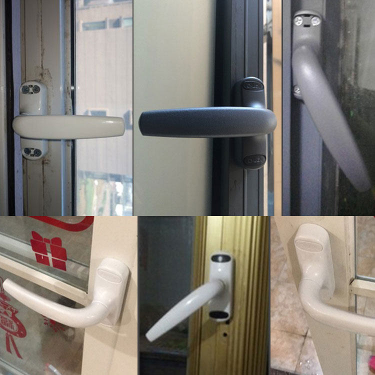 80孔断桥铝合金门窗传动执手50平开阳台窗户联杆手柄外推拉把手锁