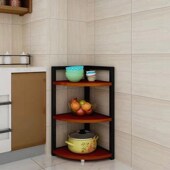 餐厅角落柜新款 墙角柜储物拐角圆弧架客厅转角置物架铁艺三角书架