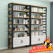 书架落地简易钢木储物收纳货架子儿童家用卧室置物架多层铁艺书柜