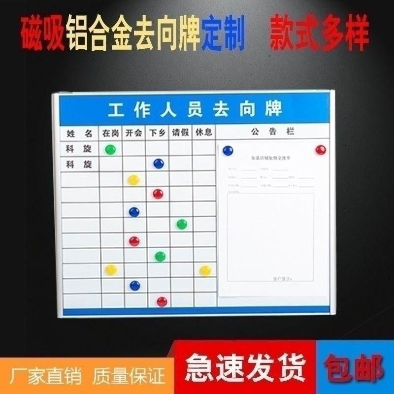 去向牌可吸磁性工作综合店轮岗告知部门一览表病房出勤值班座位牌