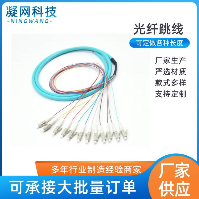 LC1.5米多模万兆OM3束状尾纤 ODF单元体光纤机架 光纤跳线尾纤