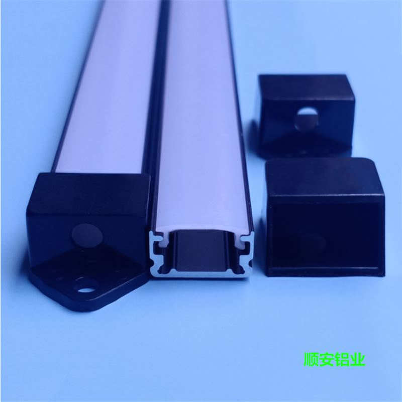 LED线条灯外壳 硬灯条外壳槽铝材套件黑色铝线条灯铝槽堵头现货
